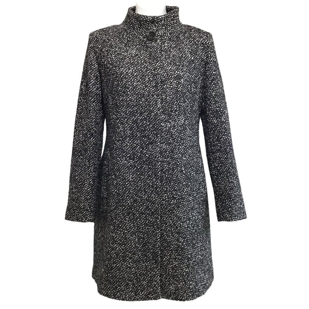CINZIA ROCCO Wool Blend Stand Up Collar Overcoat New Size 10